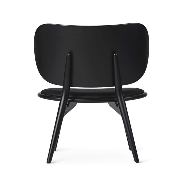 The Lounge Chair loungestol - skinn black, svartbeiset bøkestativ - Mater