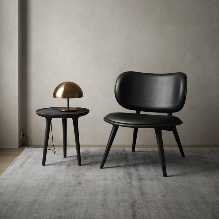 The Lounge Chair loungestol, skinn black, svartbeiset bøkestativ Mater