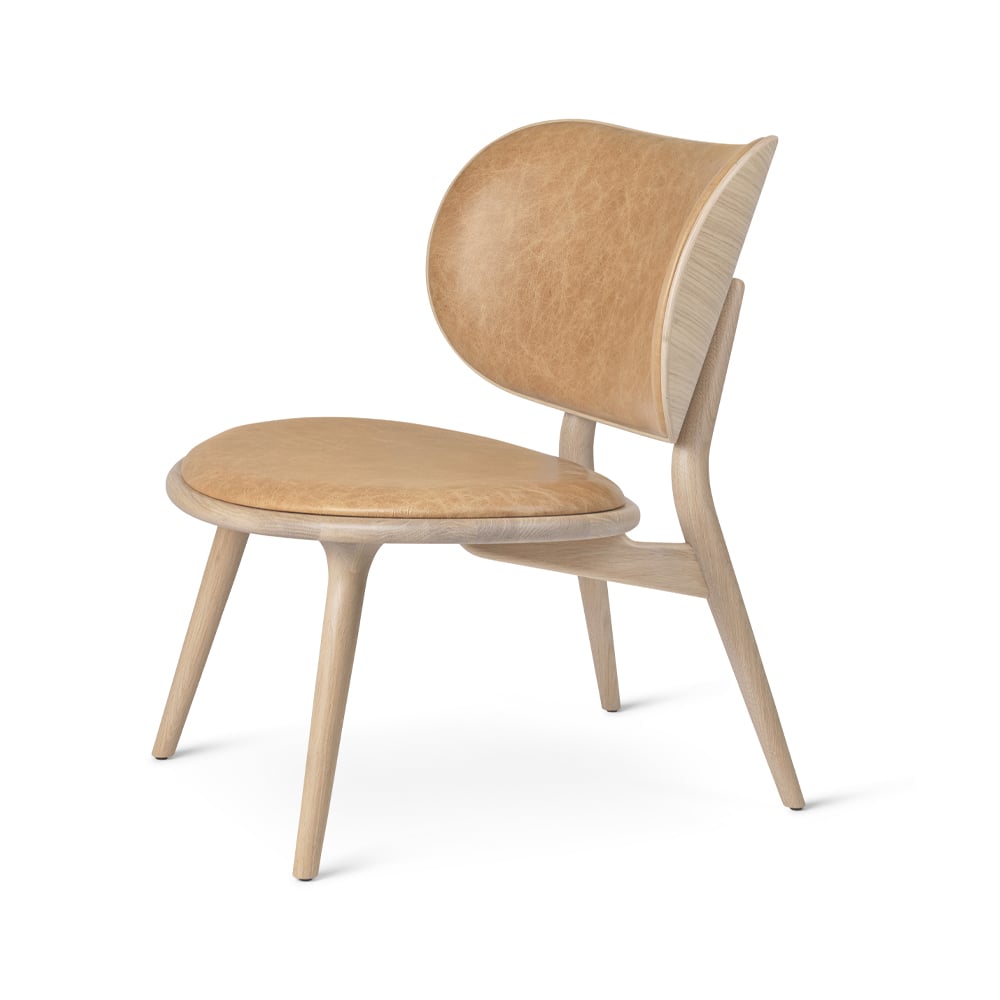 Mater The Lounge Chair loungestol skinn natural, matt lakkert eikestativ