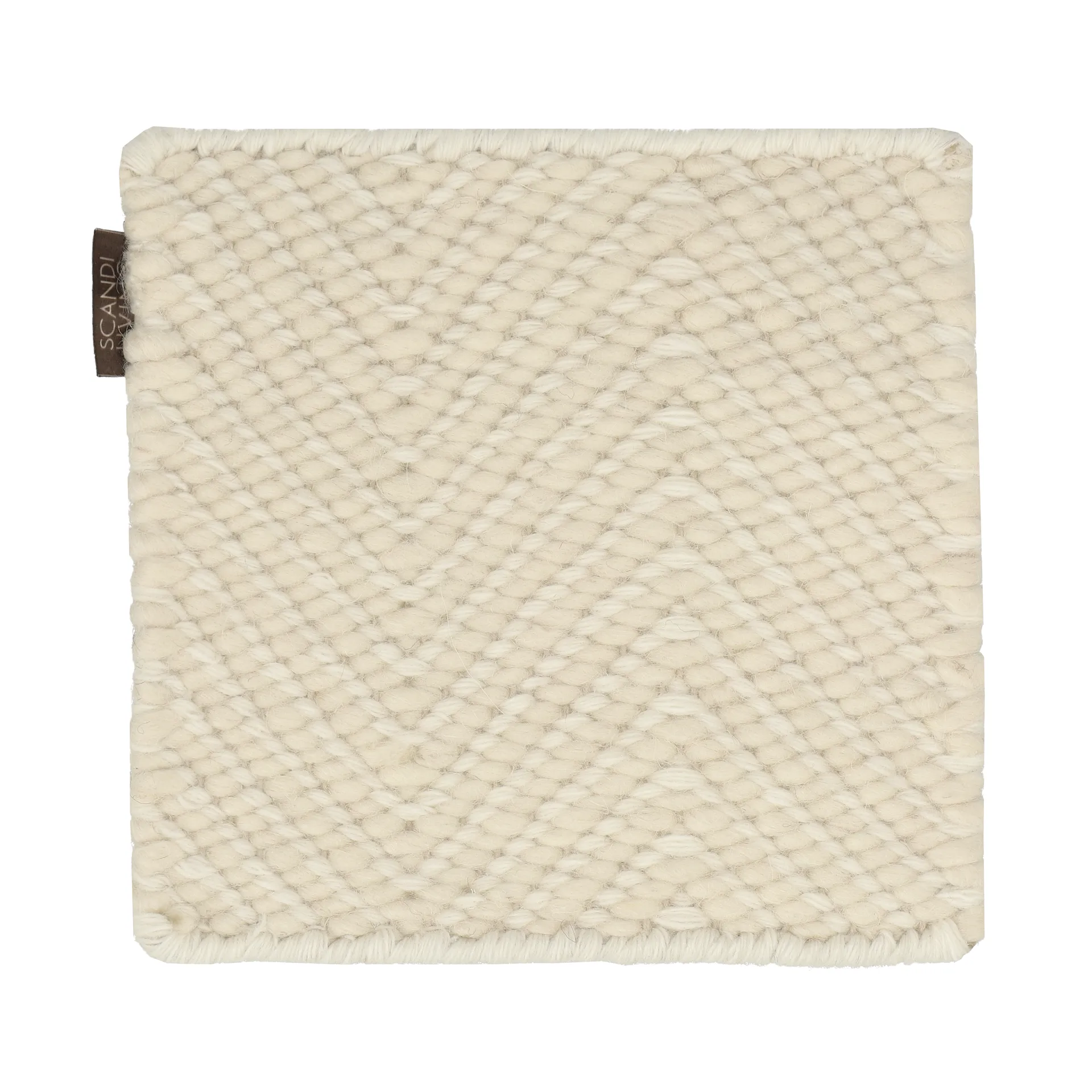 Mattprøve Furrow ullteppe, Naturhvit Material Samples
