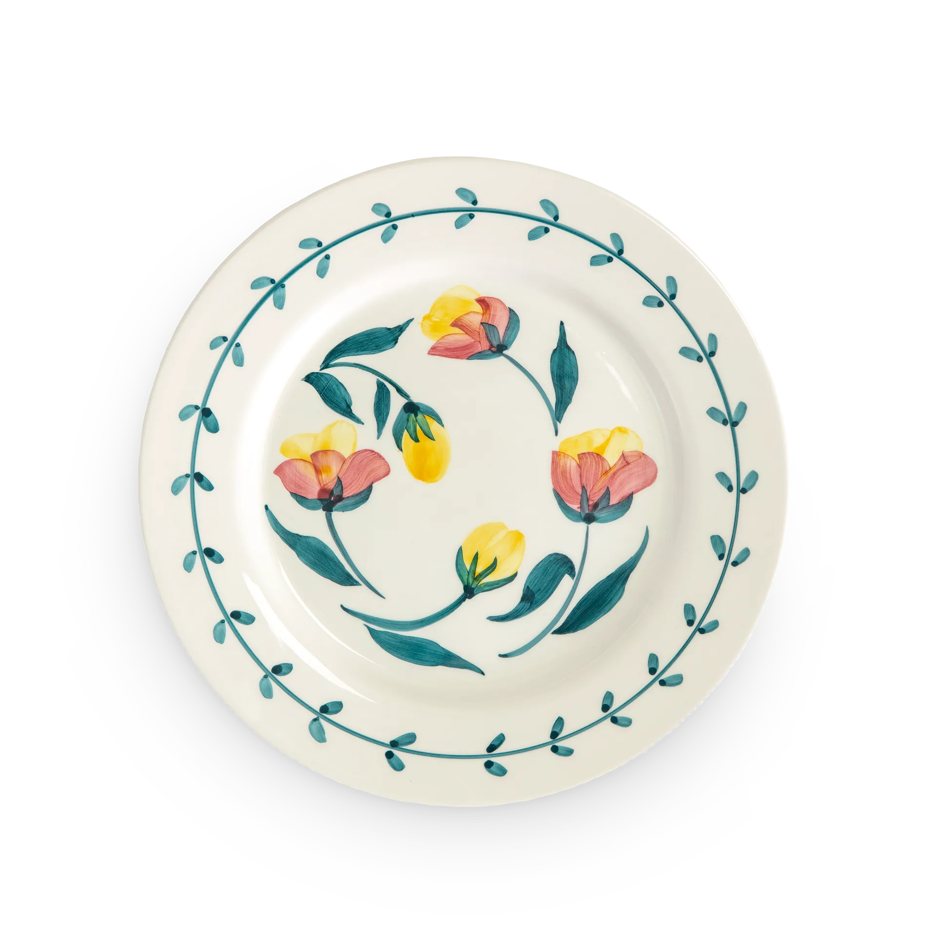 Flowers Tulips tallerken Ø28 cm, Hvit Mateus