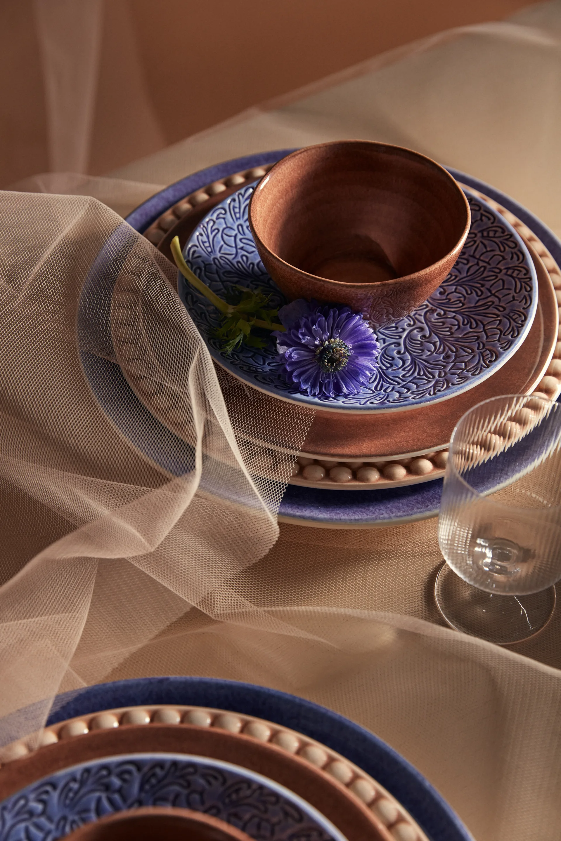 Lace tallerken 20 cm, Lyseblå Mateus