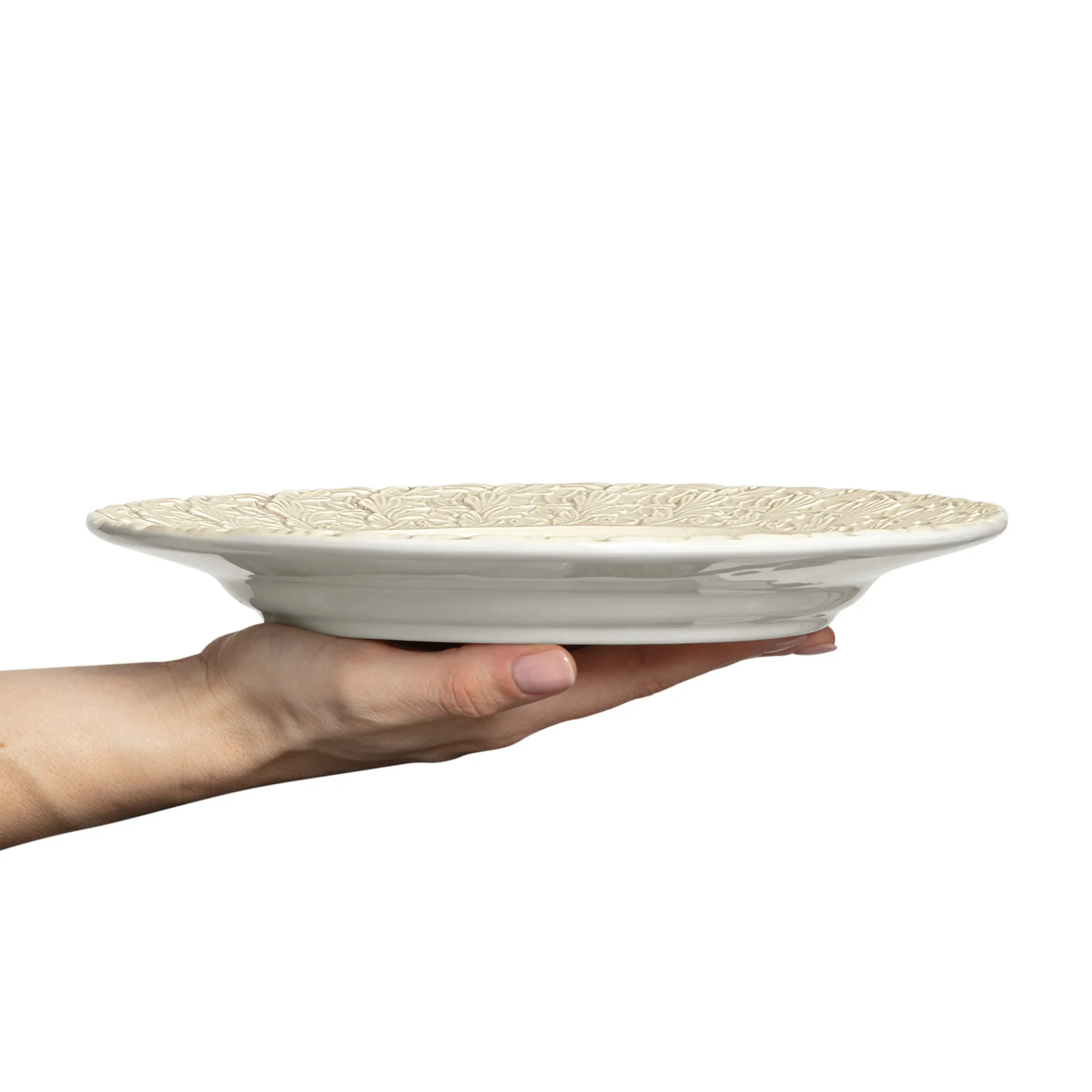 Lace tallerken 25 cm, Sand Mateus