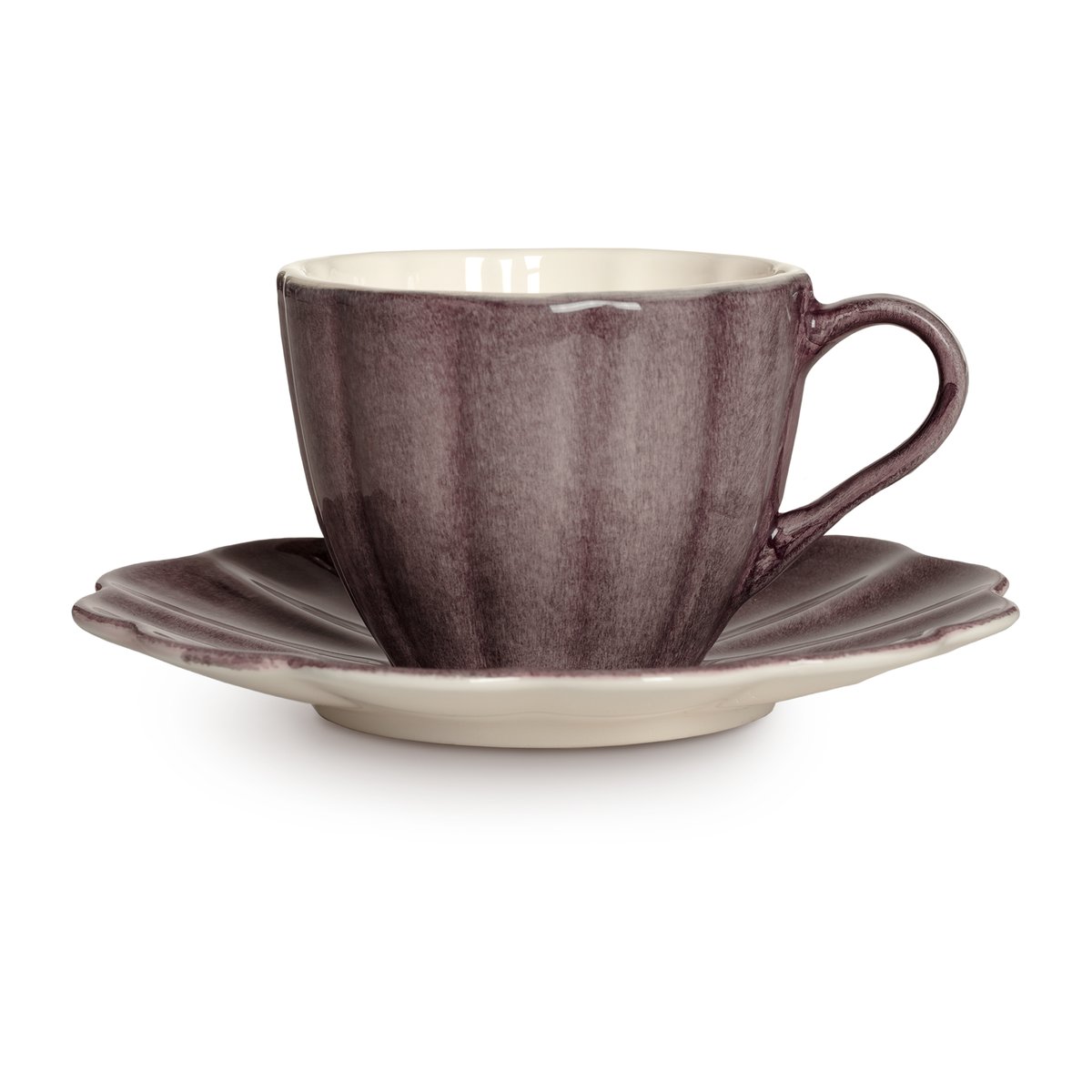 Mateus Oyster kopp med fat 25 cl Plum | Skandinavisk Design | Kaffekopper | Lilla