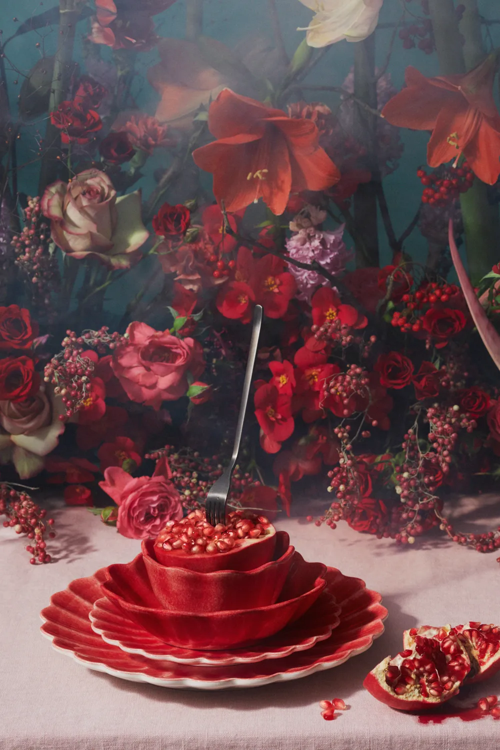 Oyster skål 18 x 23 cm, Rød Mateus