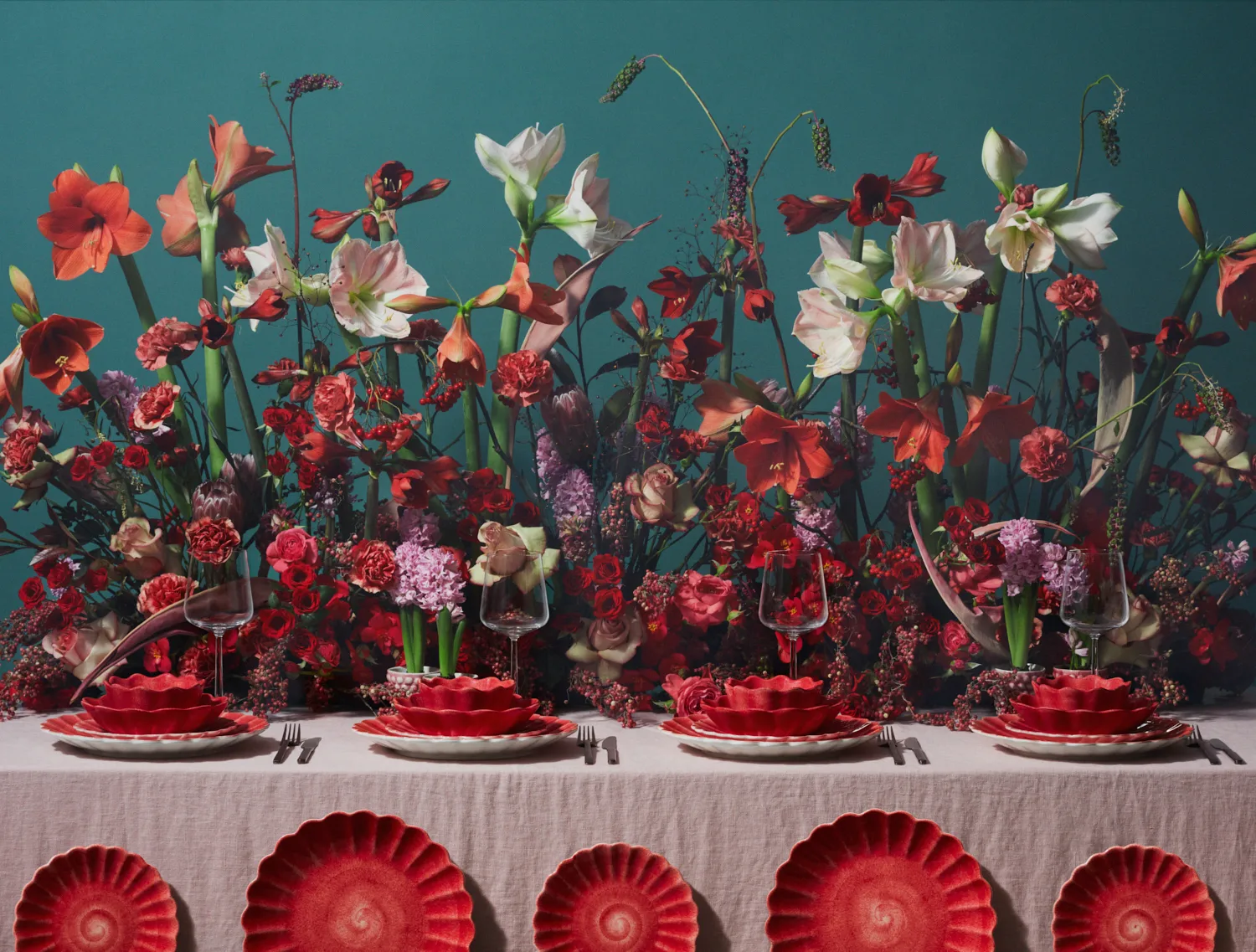 Oyster skål 18 x 23 cm, Rød Mateus