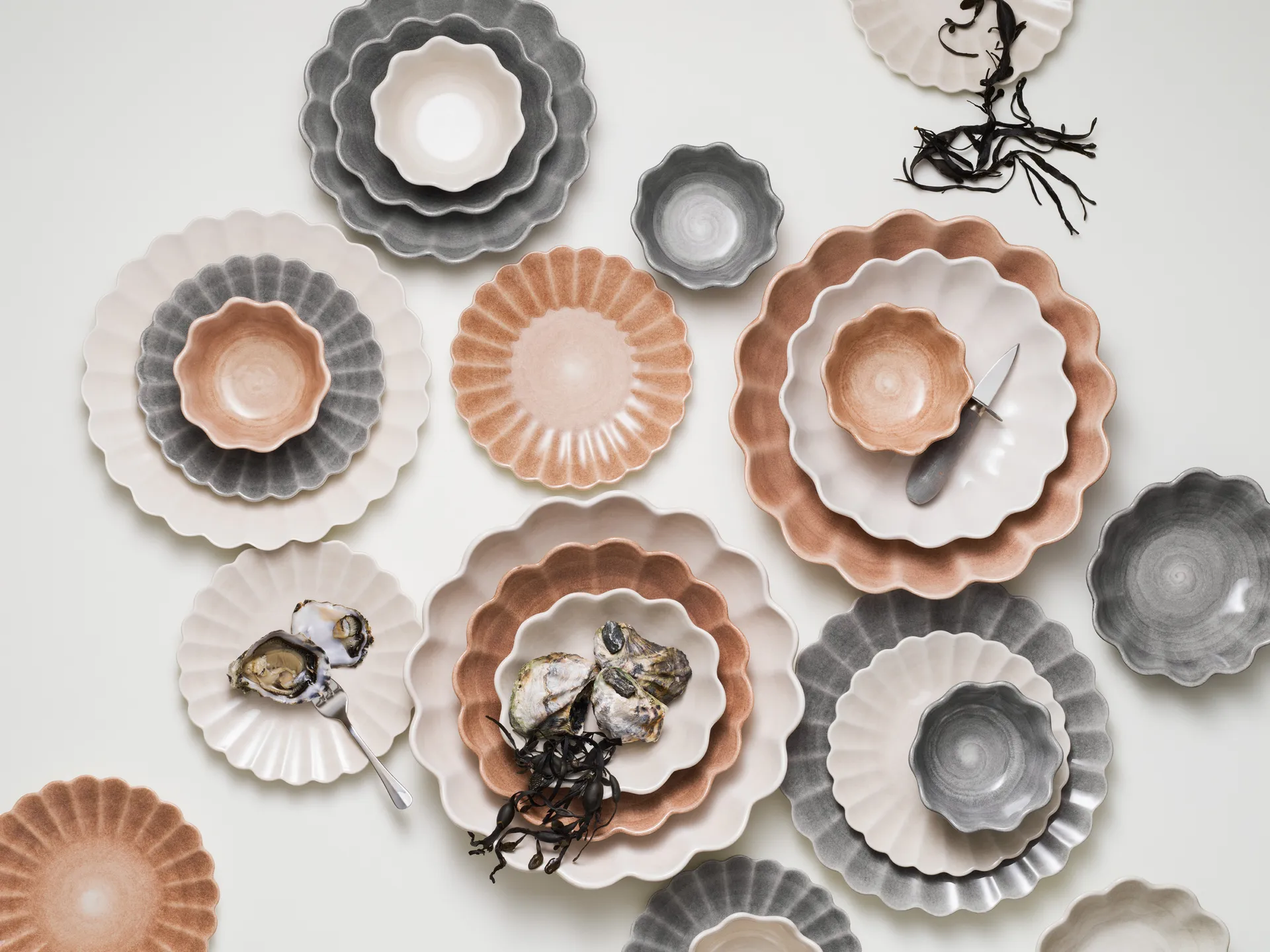 Oyster skål Ø31 cm, Hvit Mateus