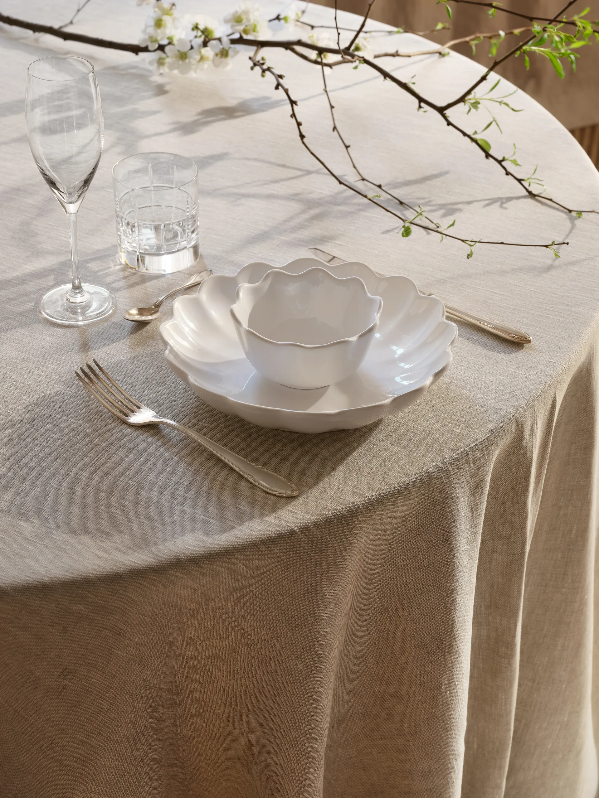 Oyster skål Ø31 cm, Hvit Mateus