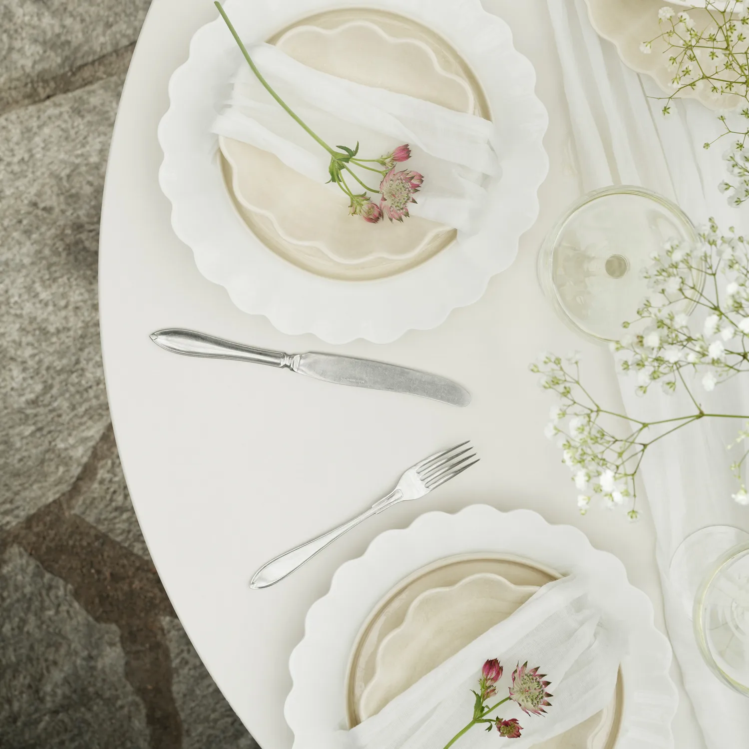 Oyster tallerken 28 cm, Hvit Mateus