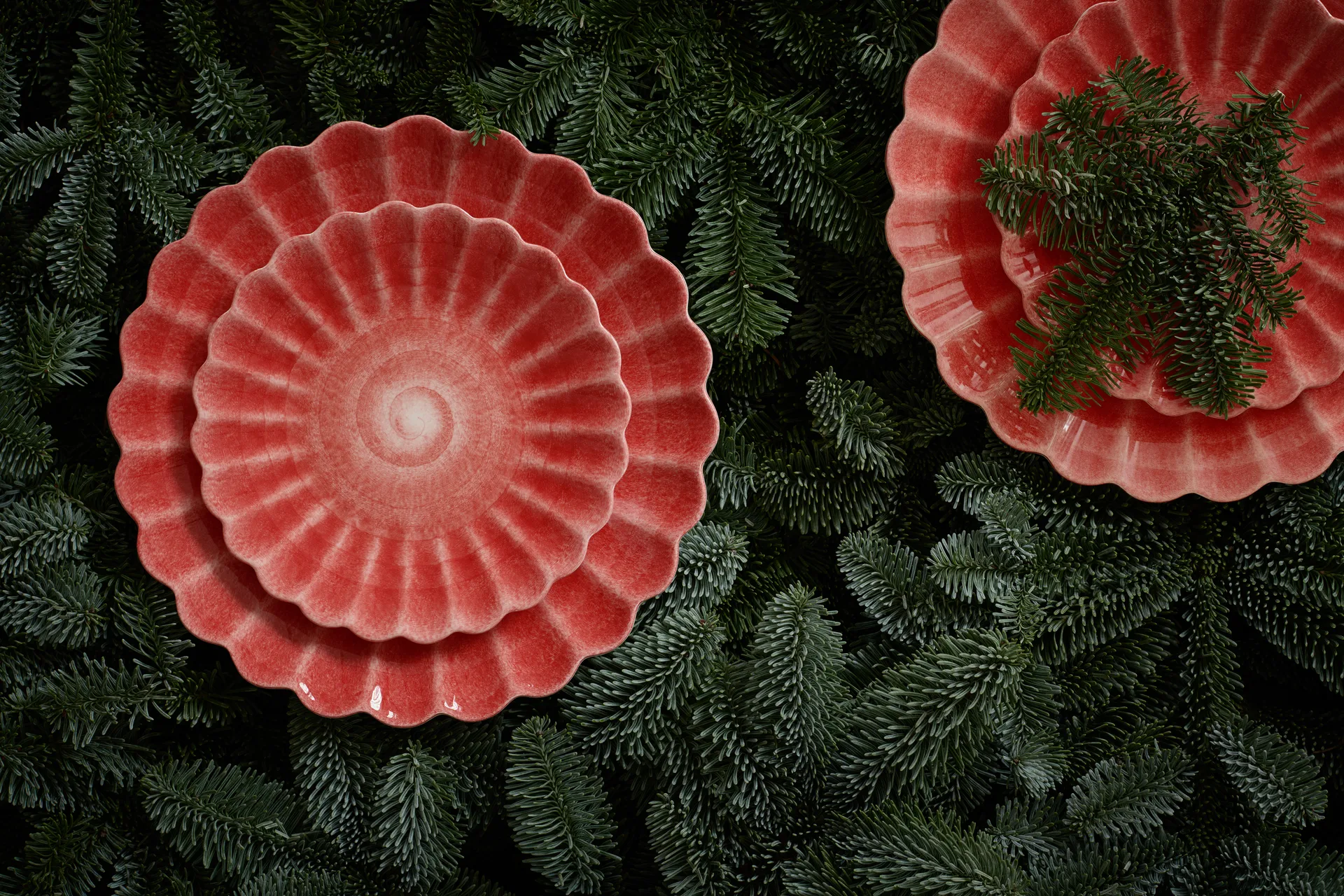 Oyster tallerken 28 cm, Rød Mateus