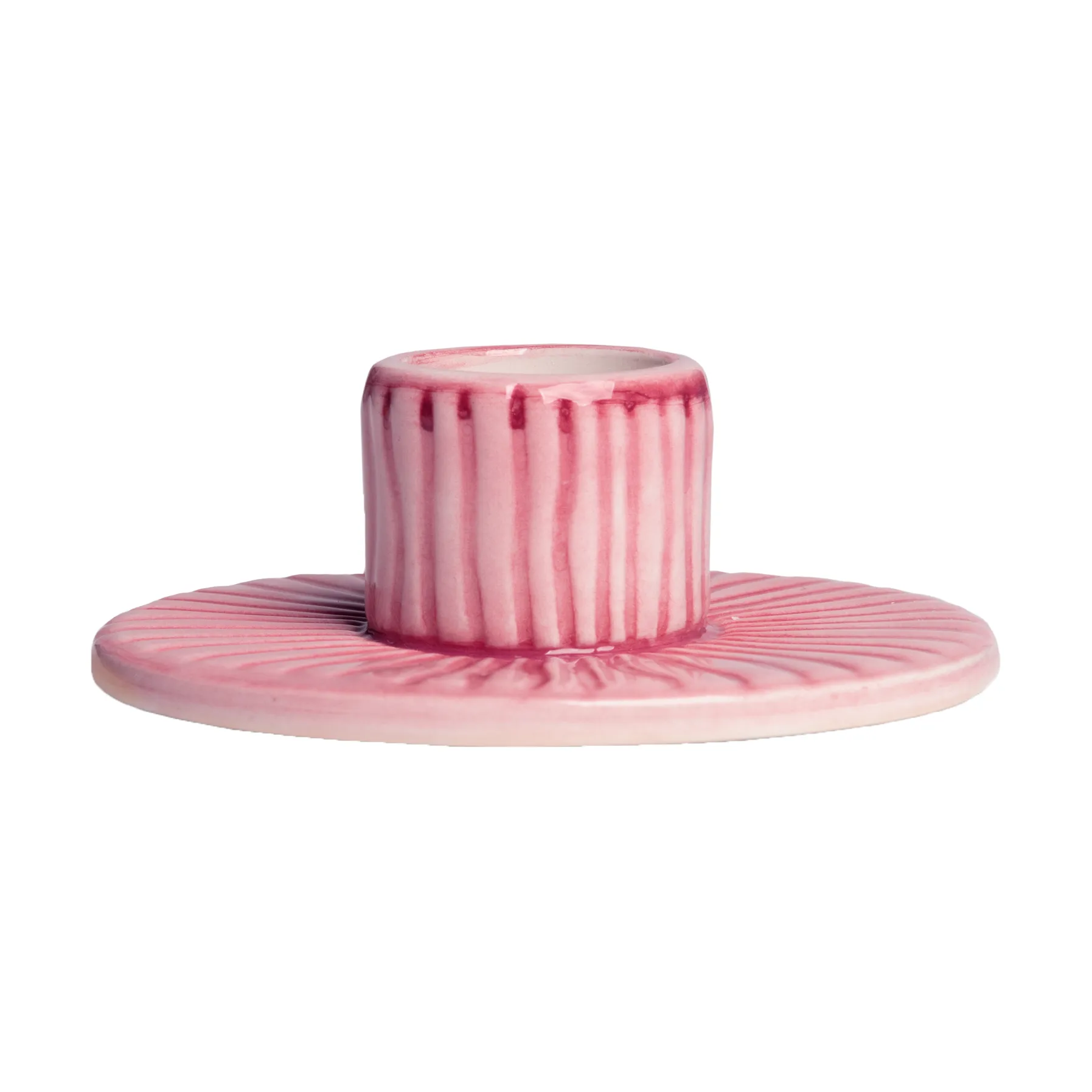 Stripes lysestake Ø 8 cm, Rosa Mateus