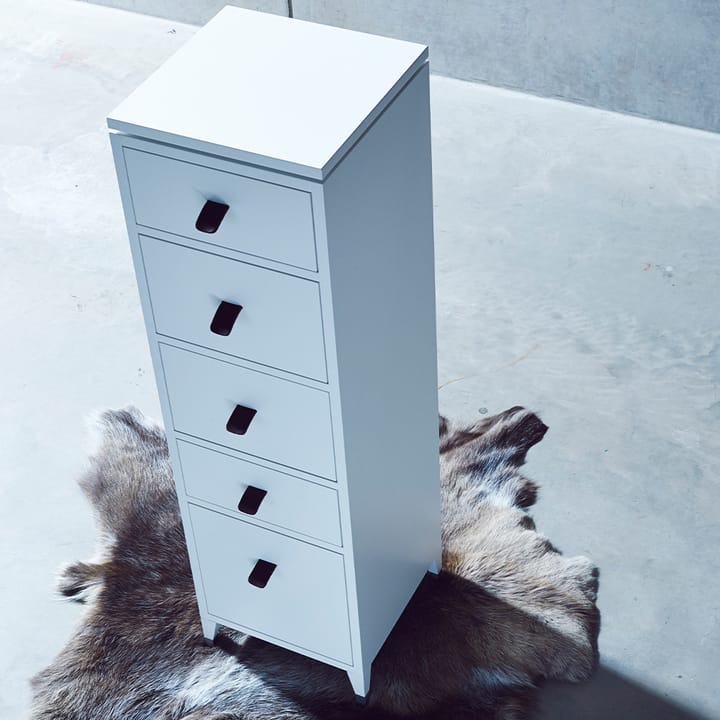 Abisko kommode, hvit, betongtopp, 6 skuffer Mavis
