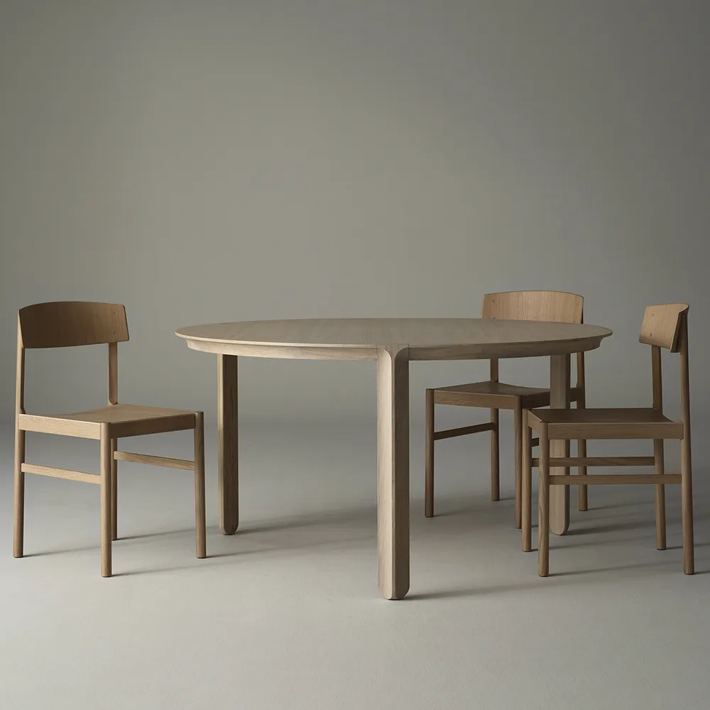 Amor spisebord rundt, eik hvitpigmentert hardvoksolje Mavis