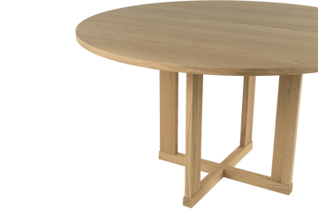 Arv spisebord ⌀130 cm - Hvitpigmentert mattlakkert eik - Mavis