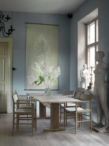 Arv spisebord 200x85 cm - Hvitpigmentert mattlakkert eik - Mavis