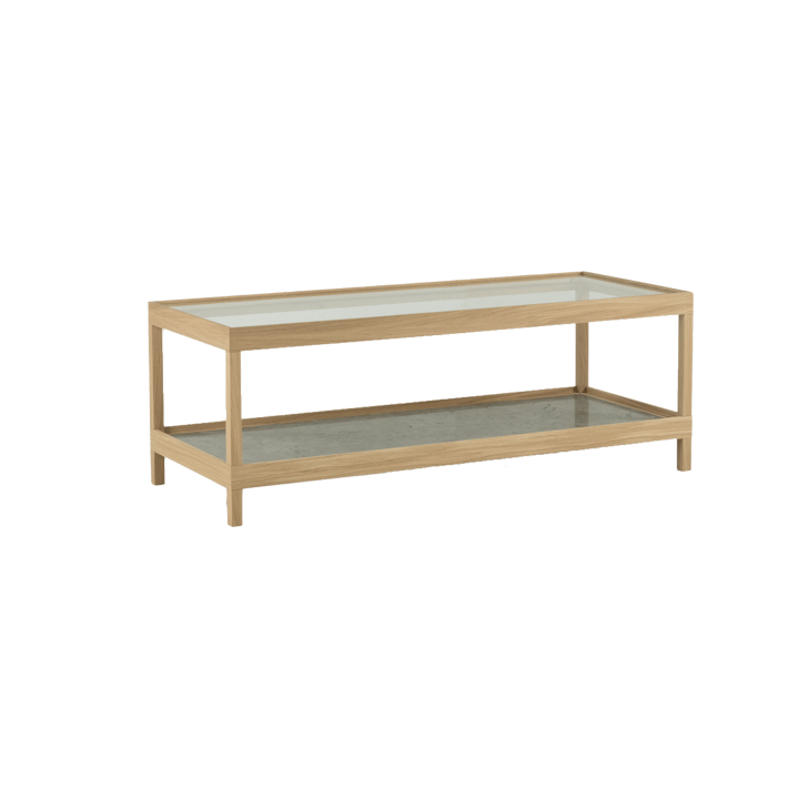 Ima sofabord 125x50 cm, Hvitpigmentert mattlakkert eik, kalkstein Mavis