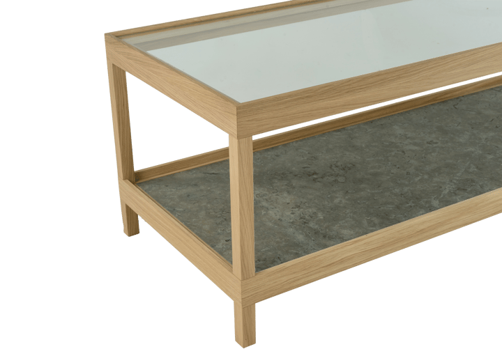 Ima sofabord 125x50 cm, Hvitpigmentert mattlakkert eik, kalkstein Mavis