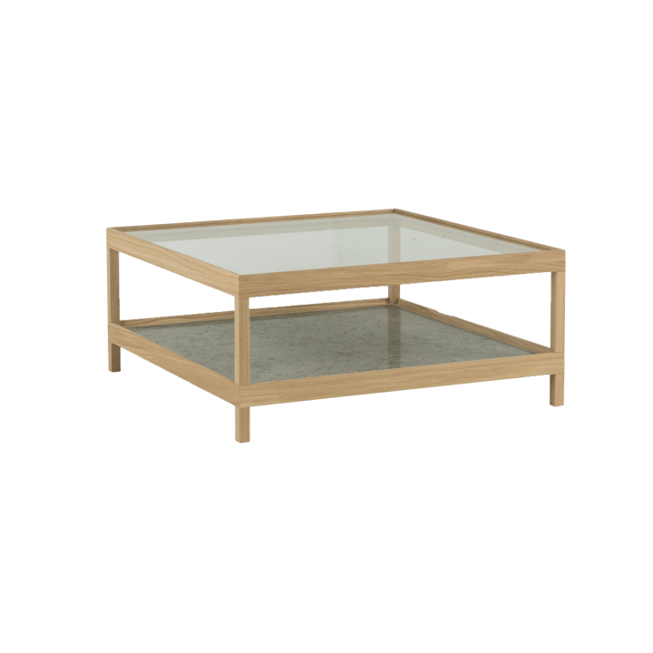 Ima sofabord 90x90 cm, Hvitpigmentert mattlakkert eik, kalkstein Mavis