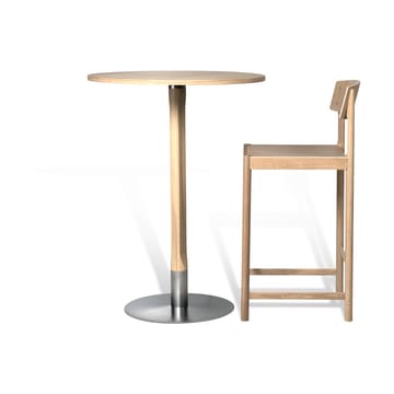 Rod barbord Ø70 cm - Hvitpigmentert mattlakkert eik - Mavis