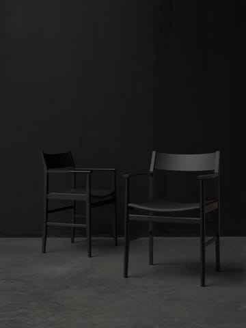 Siza karmstol - Svartlasert ask-lær sete - Mavis