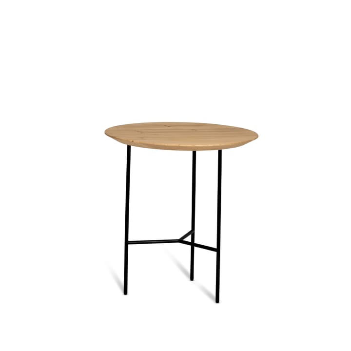Tribeca sidebord - eik lakk, svarte ben, ø47 cm - Mavis