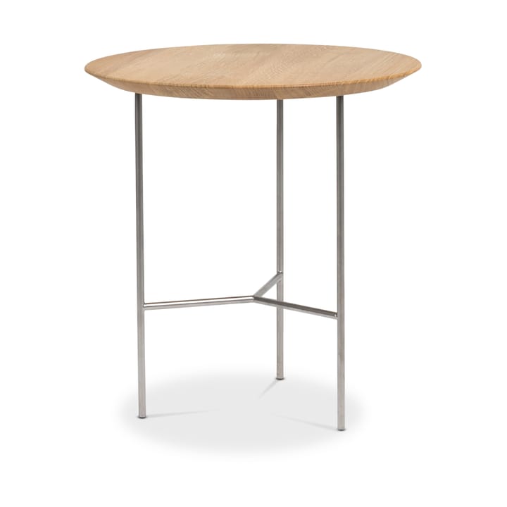 Tribeca sidebord - eik olje rustikk, satinkrommede ben, ø47 cm - Mavis