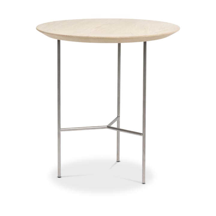 Tribeca sidebord - eik såpet rustikk, satinkrommede ben, Ø47 cm - Mavis