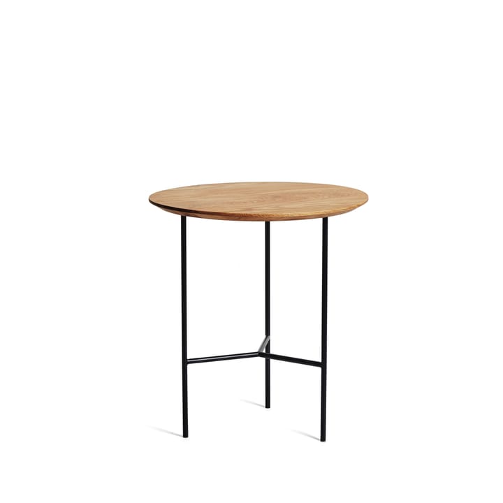 Tribeca sidebord - eikolje rustikk, svarte ben, ø47 cm - Mavis