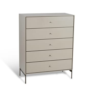 Volt kommode 5 skuffer beige - Detalj i rustfritt stål - Mavis