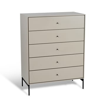 Volt kommode 5 skuffer beige - Detalj i svart - Mavis