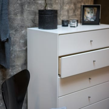 Volt kommode 5 skuffer hvit - Detaljer i rustfritt stål - Mavis