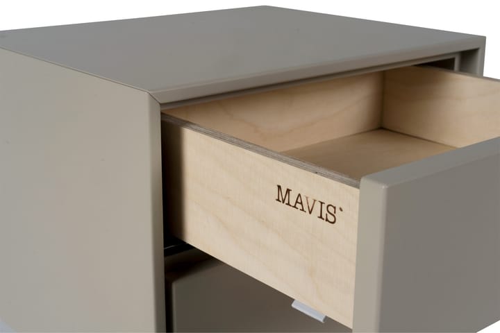 Volt nattbord vegghengt, Beige-rustfritt stål Mavis