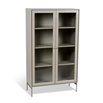 Volt vitrineskap 130 cm beige - Detalj i rustfritt stål - Mavis