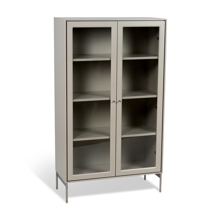Volt vitrineskap 130 cm beige, Detalj i rustfritt stål Mavis