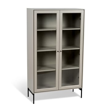 Volt vitrineskap 130 cm beige - Detalj i svart - Mavis