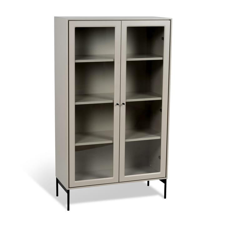 Volt vitrineskap 130 cm beige, Detalj i svart Mavis