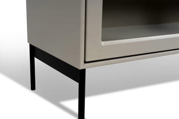 Volt vitrineskap 130 cm beige - Detalj i svart - Mavis