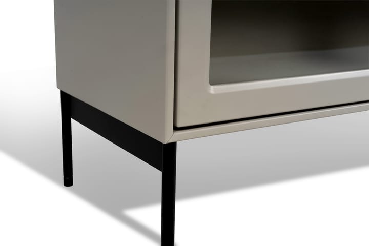Volt vitrineskap 130 cm beige, Detalj i svart Mavis