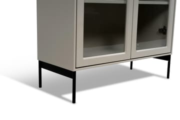 Volt vitrineskap 130 cm beige - Detalj i svart - Mavis