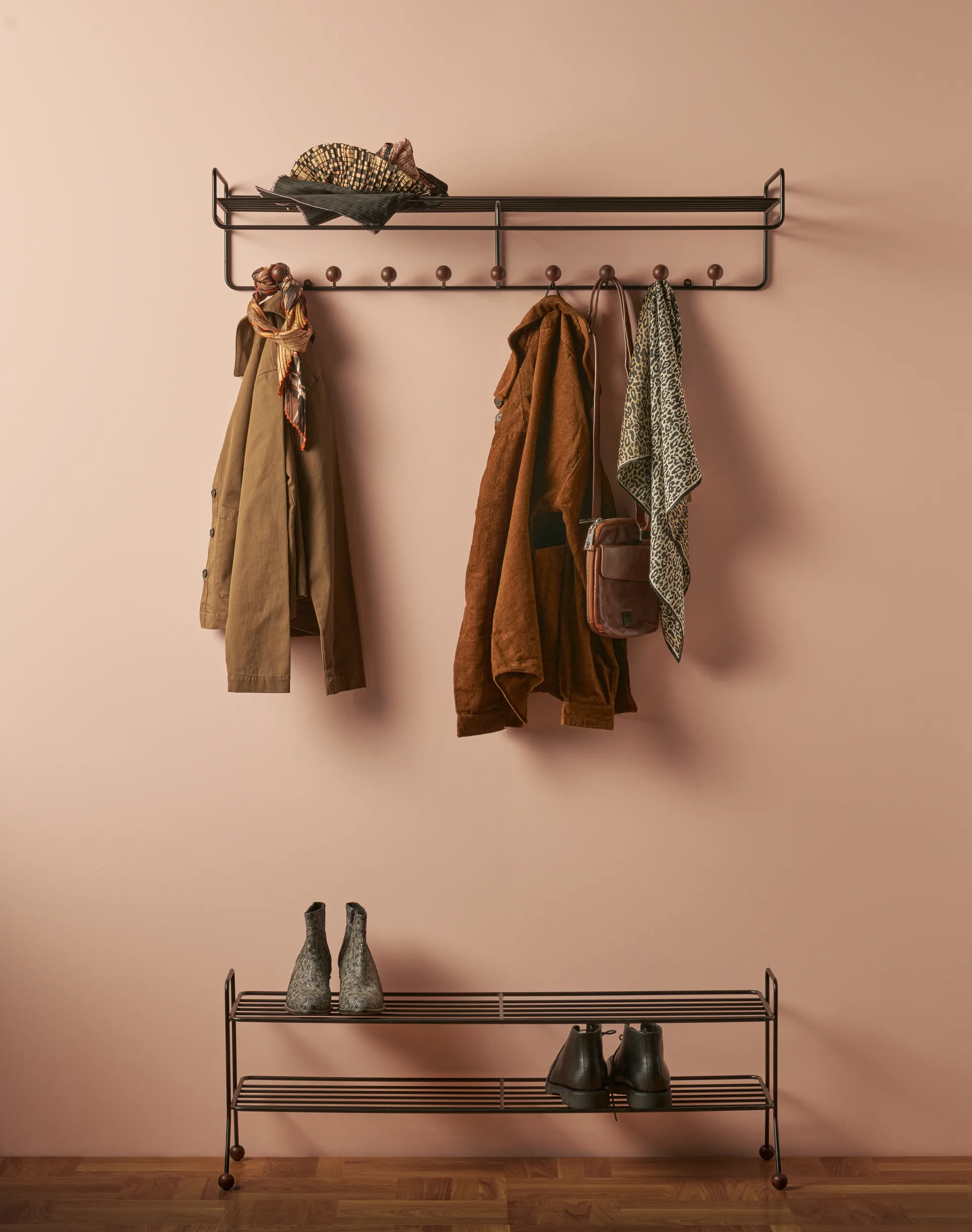 Bill Hat rack L hattehylle, Svart, mørkebrun Maze