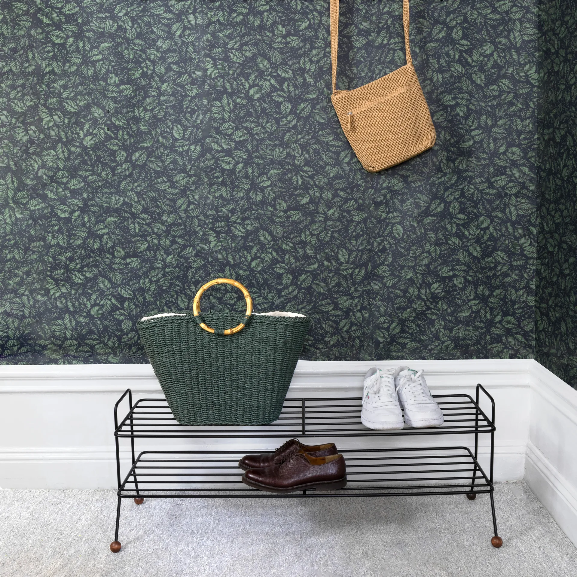 Bill Shoe Shelf L, Svart-mørkbrun Maze