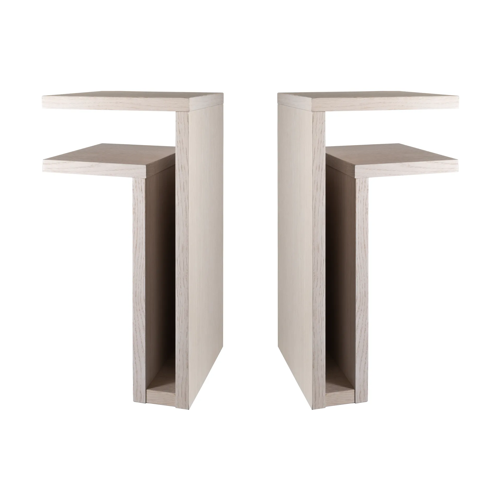 F-shelf vegghylle hvit eik høyre + venstre 2 deler Maze