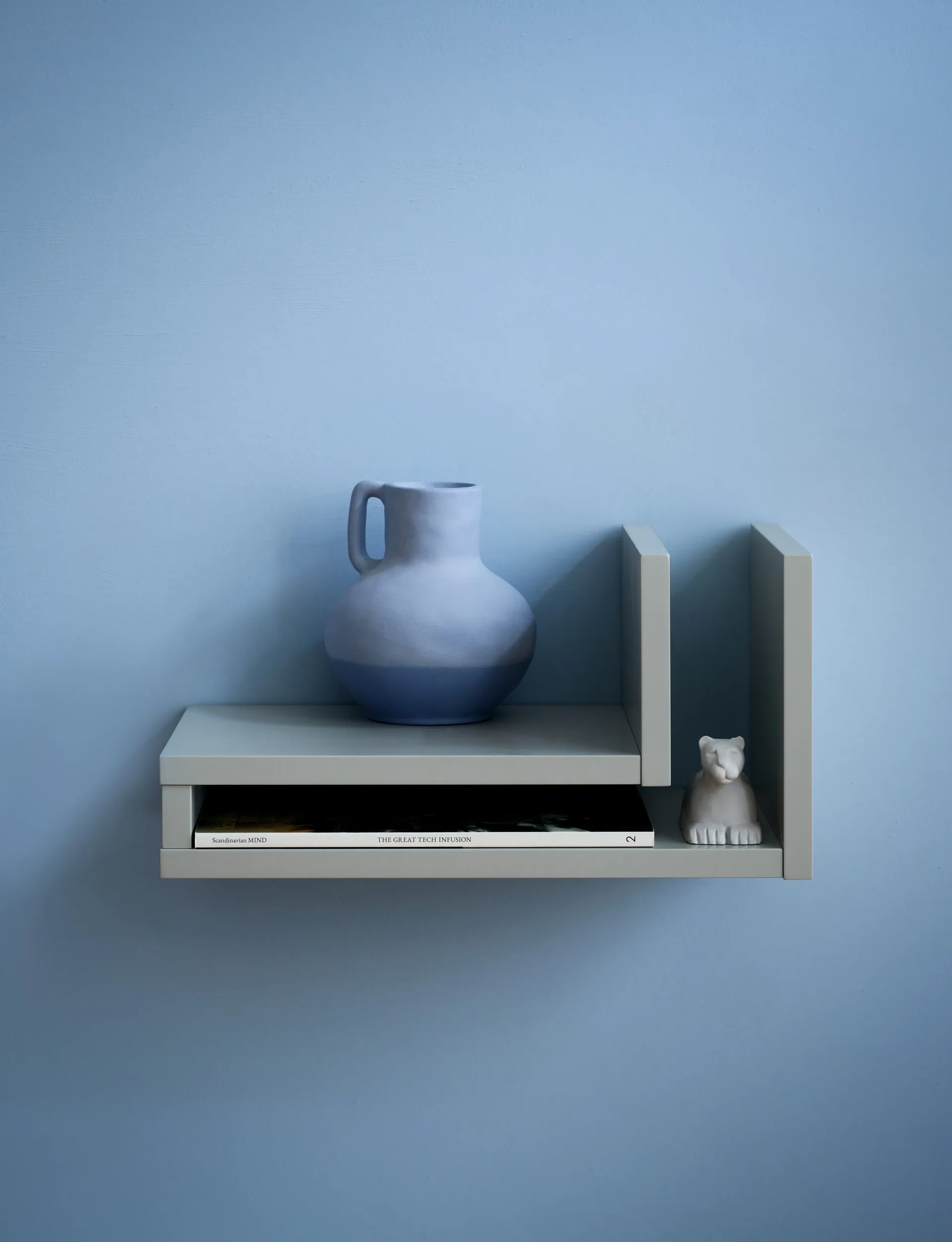 F-shelf vegghylle silk grey, Hylle til venstre Maze