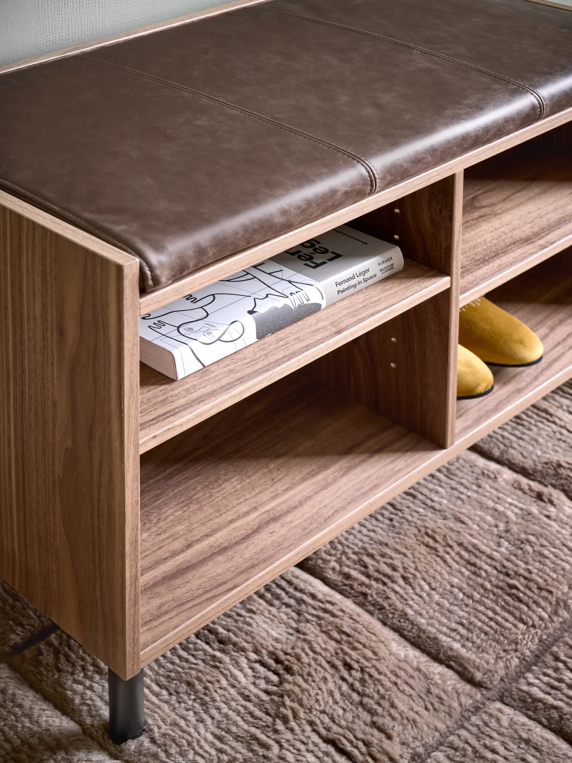 Gentle oppbevaringsbenk, Valnøtt, 78x53x35 cm Maze