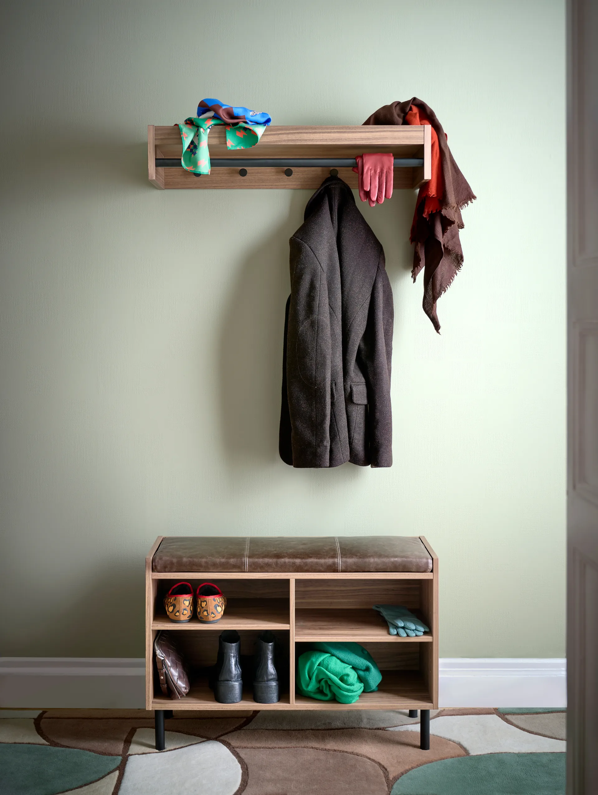 Gentle oppbevaringsbenk, Valnøtt, 78x53x35 cm Maze