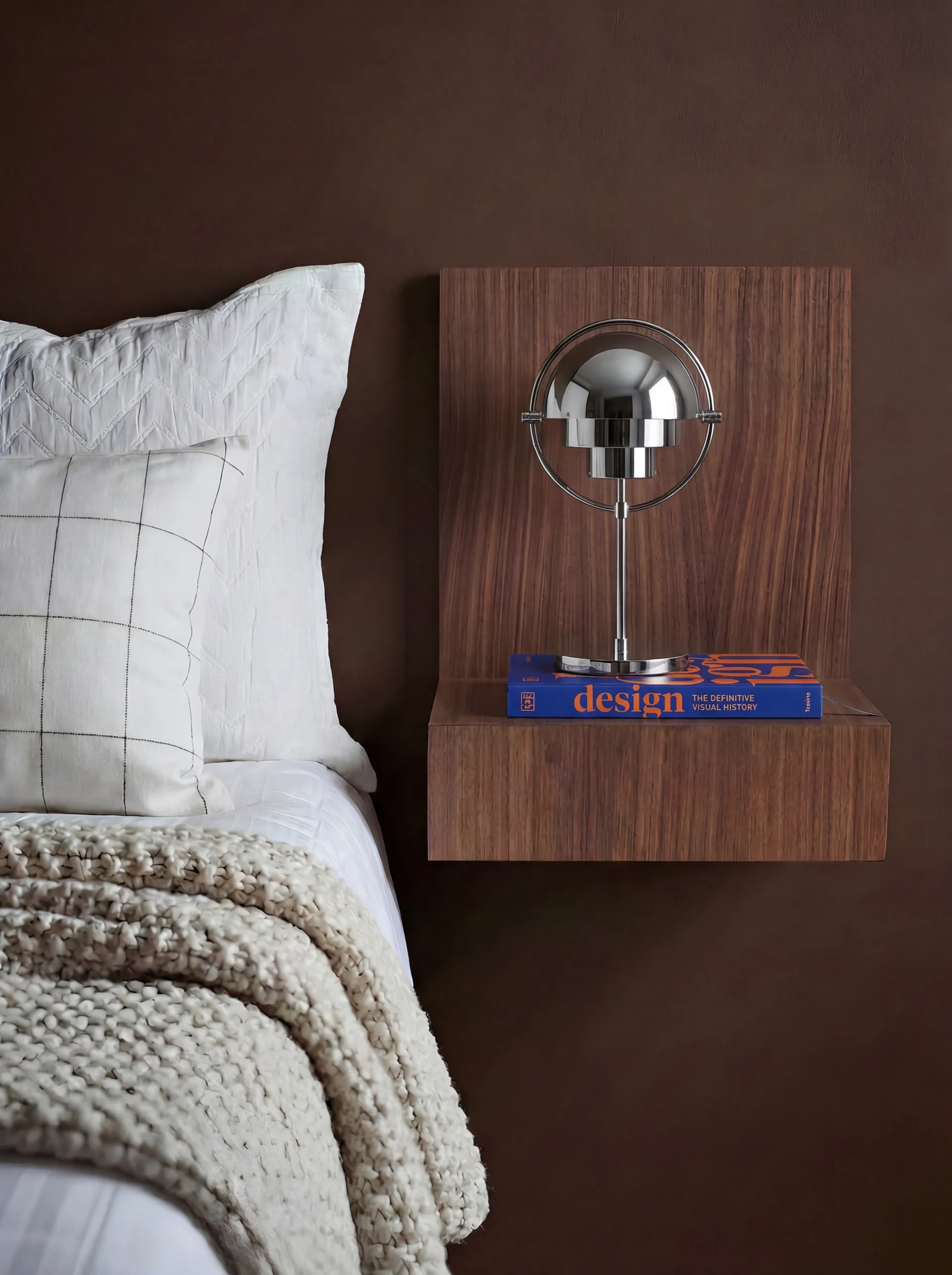 L-shelf vegghylle, Valnøtt, 30x38x29 cm Maze