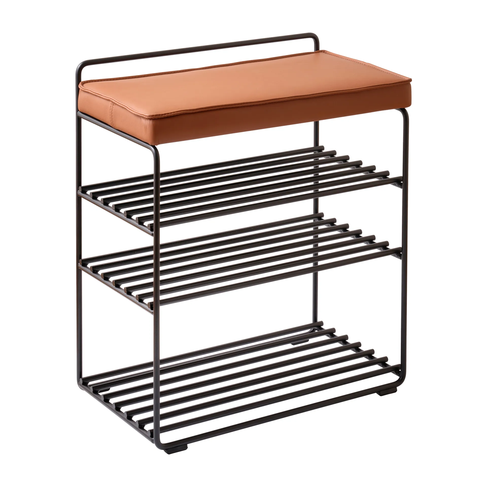 Lower East Seat hylle-krakk 50 x 28 x 58 cm, Black-cognac leather Maze