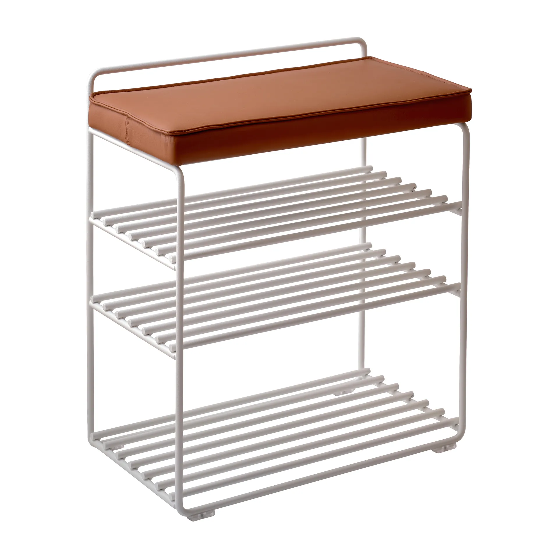 Lower East Seat hylle-krakk 50 x 28 x 58 cm, White-cognac leather Maze