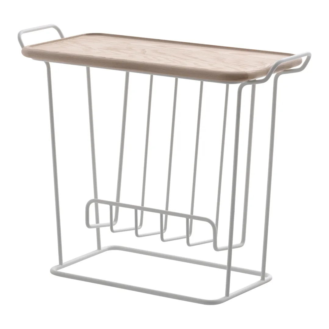 Minnie Mae Wood bord med brett, Hvit-lys ask Maze