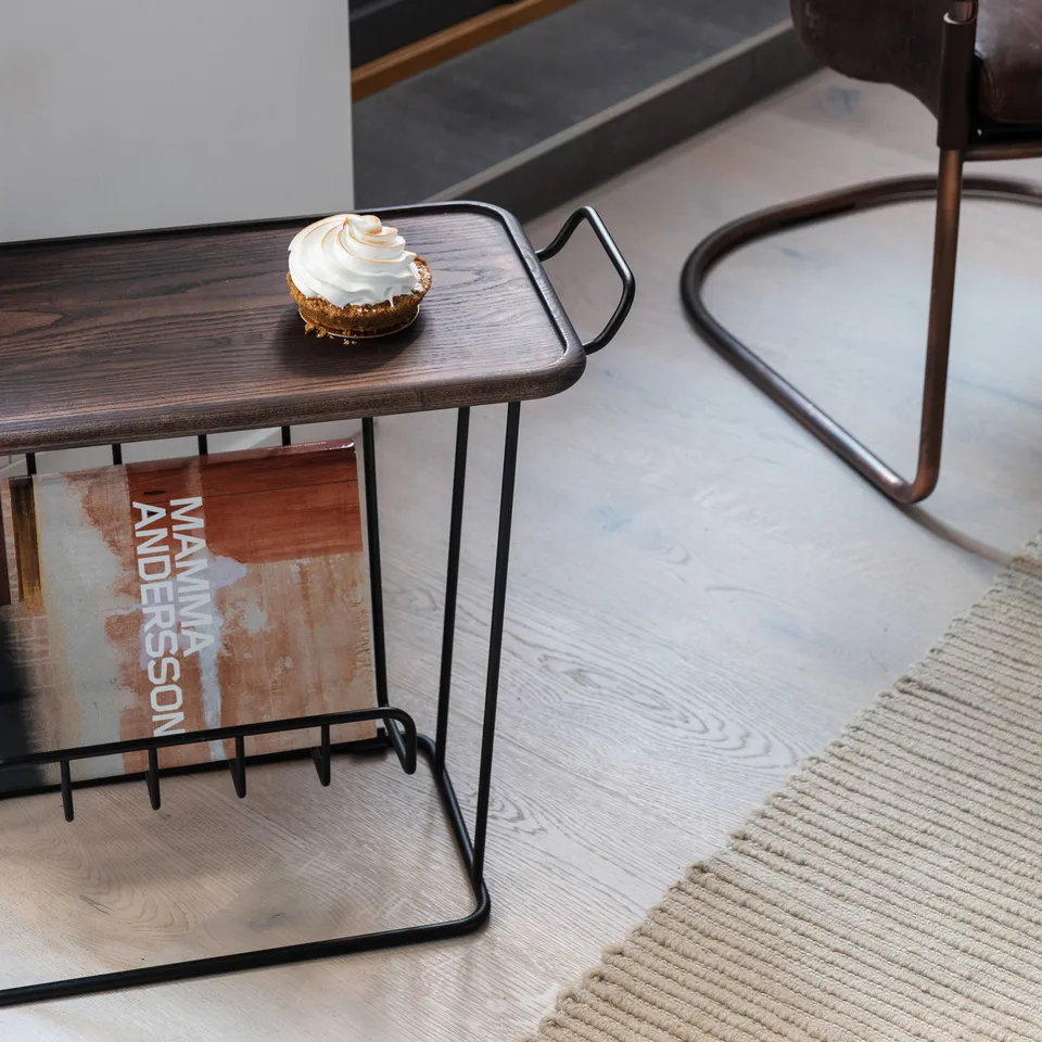 Minnie Mae Wood bord med brett, Svart-mørk ask Maze